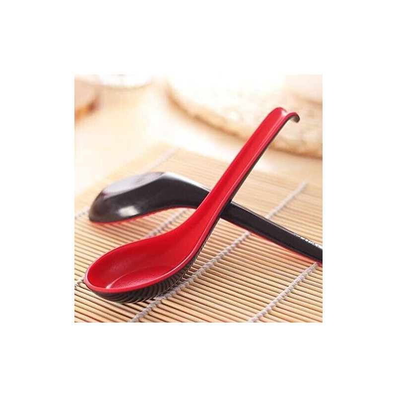 2 Pack Soup Spoons with Hook Asian Japanese Wonton Pho