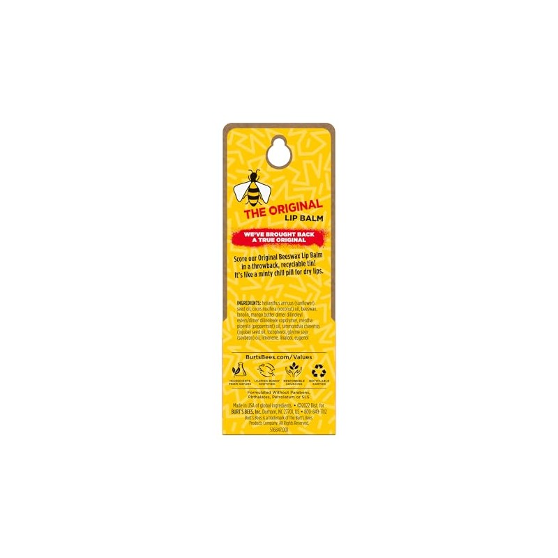 Burt's Bees Lata de bálsamo labial original de cera de