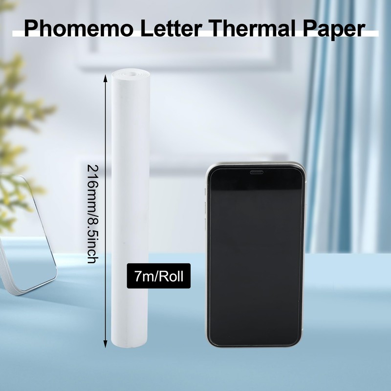 2 Rolls Phomemo US Letter Thermal Paper,8.5"x 11", Advanced Thermal