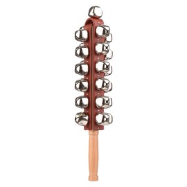JINGFENG Hand Jingle Bells Hand Sleigh Bells Wooden Shaker Jingle Bells Stick Musical Percussion Instrument Bells for Holiday Home Christmas Decoration
