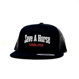 Save a Horse Ride Me Trucker Hat Funny baseball cap - Color: Black