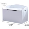 KidKraft Austin Wooden Toy Box/Bench with Safety Hinged Lid, White,