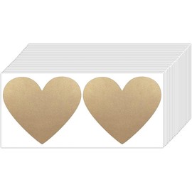 Olihpyyut Pack of 20 Heart Scratch Stickers Scratch Off Stickers Scratch Off Stickers Scratch Stickers Scratch Stickers Heart Sticker for Game DIY Travel Voucher Gifts 70 x 80 mm Gold