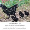 4Pcs Hen Chicken Silhouette Hollow Stake Design Cute Hen Chicken