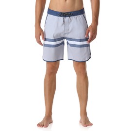 unitop Men's Board Shorts Summer Holiday Surf Trunks Quick Dry, Grey-563, 34