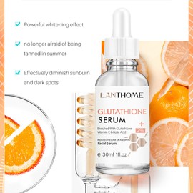 Glutathione Serum with Kojic Acid & Vitamin C - Nicotinamide Serum for Face for Hydrated - Face Serum Reduce Dark Spot Shrink Pores& Improve Skin Tone,(2pcs)