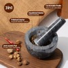 Tera Mortar and Pestle Set Natural Marble Grinder Spice Herb