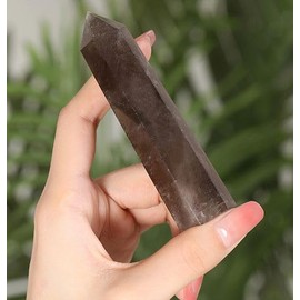 GUJOXILA 9-10 cm Smoky Quartz Large Crystals Tower Healing Stone Rock Crystal Gemstones Rod Towers Hexagonal Point Rods Point Rod Healing Meditation Energy Reiki