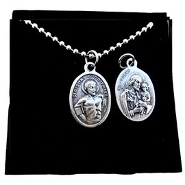 Saint Dismas necklace, 2.4mm Stainless Steel Chain, Patron Saint of Repentant Sinners, Paradise, The Good Thief, Confirmation Gift