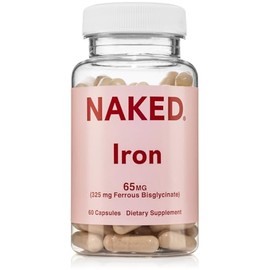 Naked Iron 65mg, 325mg Ferrous Bisglycinate - High Potency Iron Supplement for Iron Deficiency, Cellular Energy Support, Promotes Healthy Red Blood Ce