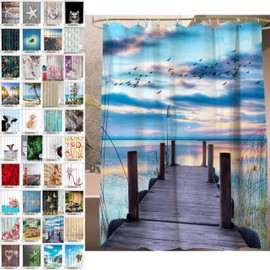 Sanilo Shower Curtain Many Beautiful Shower Curtains to Choose From High Quality Includes 12 Rings Waterproof Anti Mould Effect (Sunset)