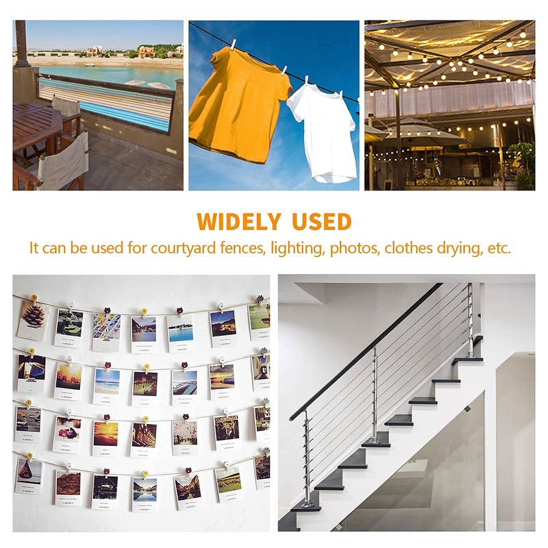 Keeimp String Light Hanging Kit,164 Ft Nylon Coated Stainless Steel