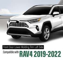 LQI Front Door Lower Molding Trim Left Side Compatible with Toyota RAV4 2019-2022 75074-0R070, 750740R070, TO1304111 Black