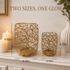 Pillar Candle Holder,Gold Candle Holder Metal Nest Lantern Set 2&3"