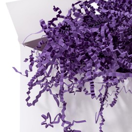 Mefleet 1/2 LB Crinkle Cut Paper Shred Filler 8 oz Purple Crinkle Shredded Paper for Gift Box - Gift Basket Bag Filler - Grass Cushion Stuffing for Easter, Mother's day, Holiday Packaging Wrapping