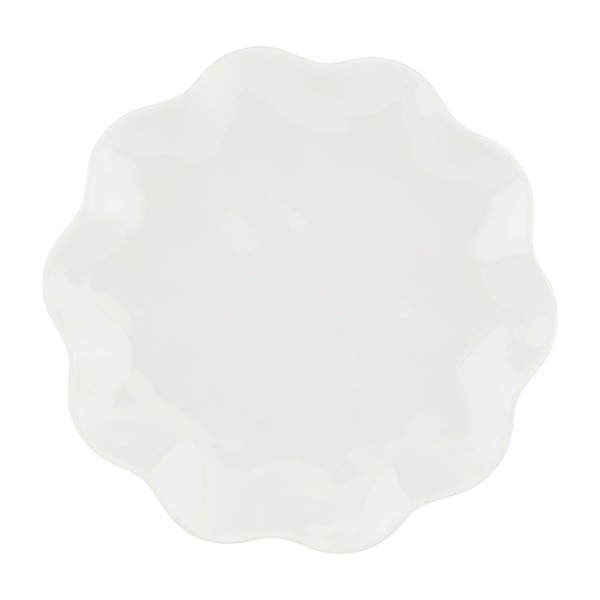 Mud Pie 7 1/2" Dia Ruffled Melamine Plate, White