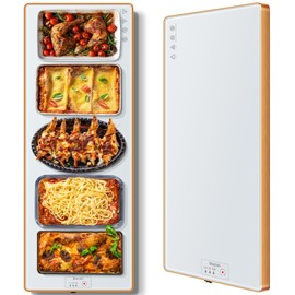 Wanish - Bandeja de calentamiento eléctrica (extra larga de 40 x 12 pulgadas), calentadores de alimentos para fiestas, bufé con termostat...
