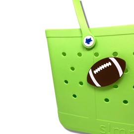 BOGLETS - Football Charm Accessory Compatible with Simply Southern Tote Bags - Decorative Charms perfect for you to personalize your bag. (Football)