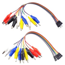 FONGKNOX Alligator Clip to Jumper Breadboard Jumper 2 in 1 Dupont Thread Male to Alligator Clip 10 Pin Jumper Female to Alligator Clip for Electronics Experiment 30cm