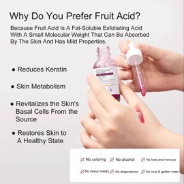 FruchtsäUrepeeling,Acide Salicylique Visage,Salicylic Acid Serum 30ml,Mit Aha + Bha Peeling LöSung,Verfeinert Poren & Hautstruktur,Entfernt Abgestorbene Hautzellen,Gegen Raue Haut