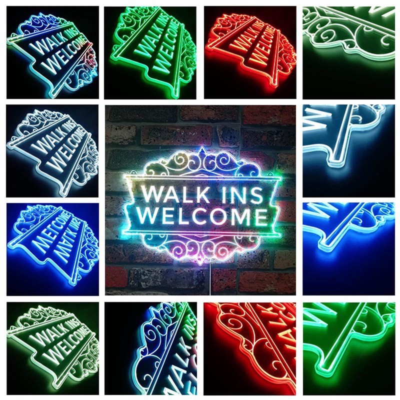 ADVPRO Walk-Ins Welcome OPEN Barber Nail Hair RGB Dynamic Glam