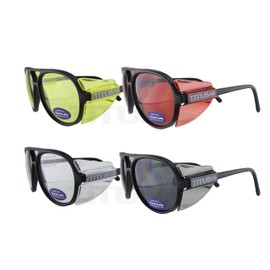 Titus G35 Retro Aviator Z87 Sunglasses Eye Protection w/Side Shield Motorcycle Shooting DOT ANSI CE Approved Safety Glasses (Clear)
