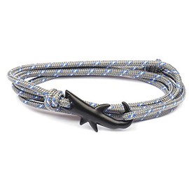 Glücksarmband Flechten Wachsendes Knoten Bracelet Für Teen Männer Frauen, Charm Freundschaft Einstellbares Armband Binden aus Segeltau, Talisman Partner Armbänd Handgefertigt (Grau & Blau)