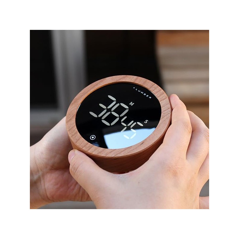 "DIGITAL DIAL TIMER" LED Lighted Wood Dial Timer Kitchen Timer