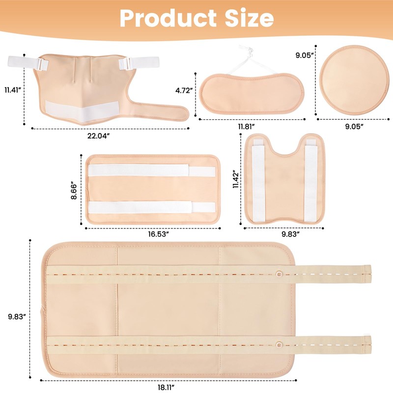 7Pack Castor Oil Pack Wraps Organic Stomach Reusable Wrap Packs