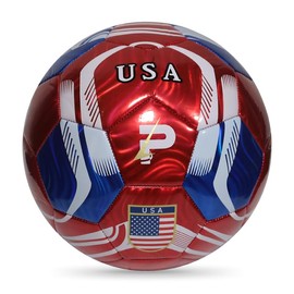 PLAYPRO Country Training Soccer Ball: World Edition (USA - RED, 5)