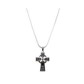 Strictly Gifts Medium Celtic Cross Pendant in 925 Sterling Silver on a 41cm Snake Chain