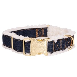 Wrangler Dark Wash Denim and Sherpa Dog Collar-M
