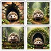 Hedgehog Coaster Set. 4 different Hedgehog Pictures on 10cm x