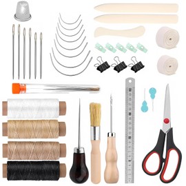 LANZLC Bookbinding Set, 41 Pieces Bookbinding Tools, Bookbinding Materials, Bookbinding Set for Beginners with Wax Thread, Folding Bone, Paper Awl, Binding Tape, Bookbinding Accessories for DIY
