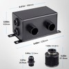 JDMON AN8 1.2L Dual Filter Engine Oil Catch Can Tank,
