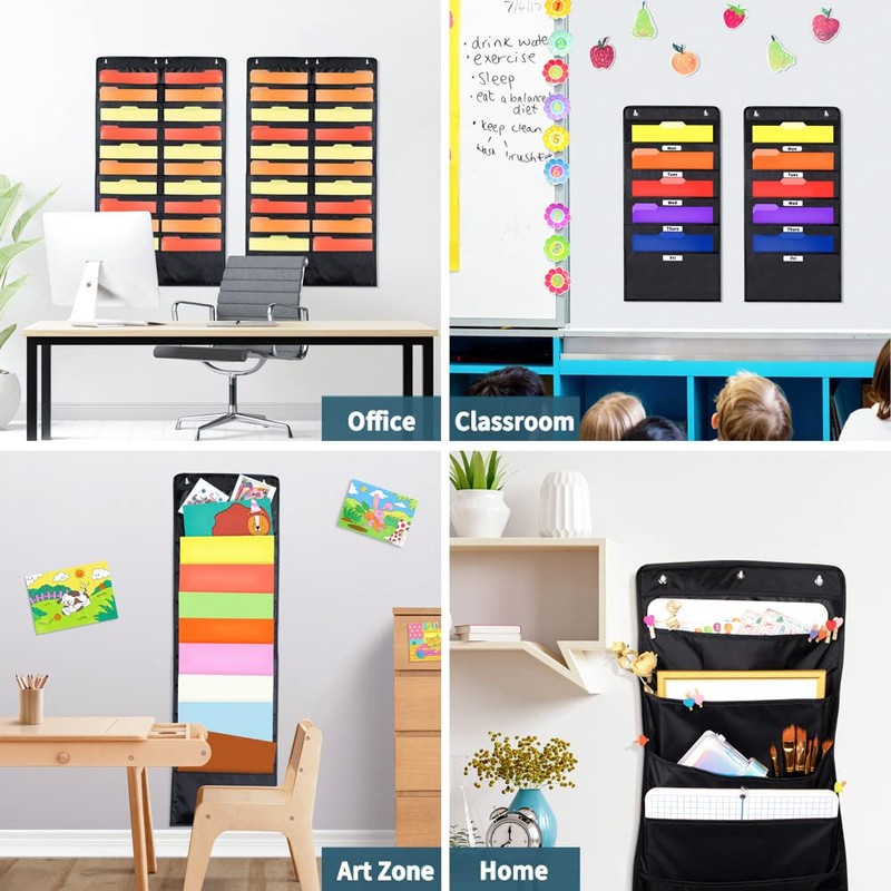 Annecy 10 Pockets Hanging Wall File Organizer, Black Storage Pocket