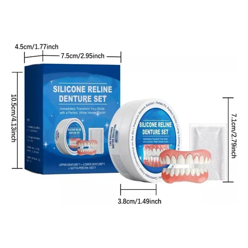 Set Pares Dientes Postizos Silicona Carillas
