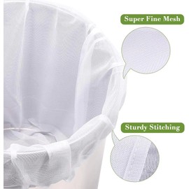 Samlomi Pack of 2 filter bags, 40 x 45 cm and 60 x 80 cm, comes with cord, fine mesh, reusable, for all grain brewing, wine press, drawstring, in a bag, 250 microns