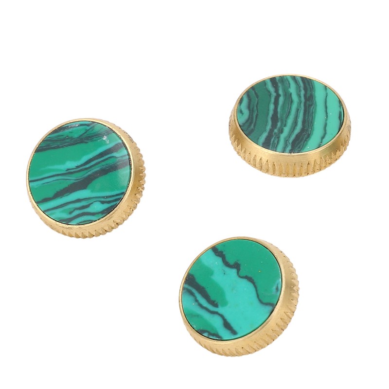 3 Pcs Trumpet Valve Cap Embedded Green Standard Metal Finger