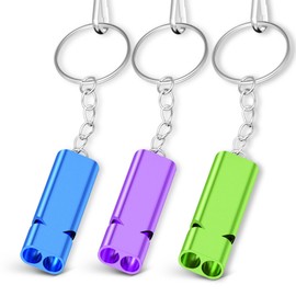 PolySky Emergency Whistle With Lanyard, Disaster Preparedness, Outdoor, School, Gym, Camping, Hiking, Coaching, Refereeing, Lifeguard Tool (Blue, Green, Purple)
