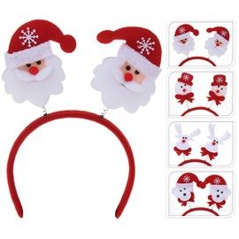 Annastore 4 x Christmas Headbands - Funny Headdress for Christmas - 4 x Christmas Hair Hoops, Colour Santa Claus