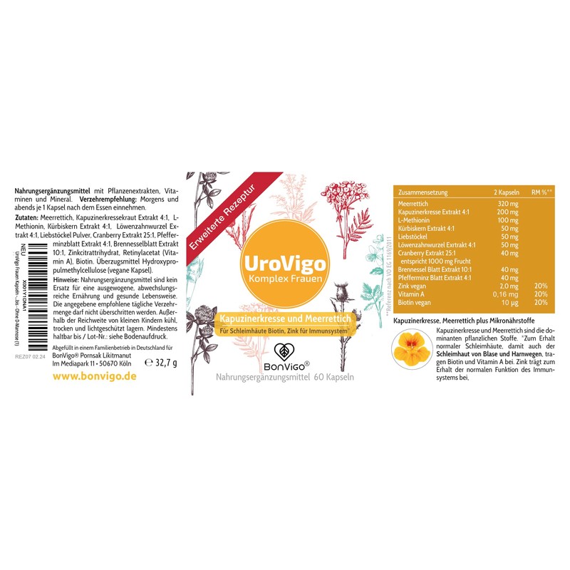 UroVigo for Women - Biotin & Vitamin A Support Mucous