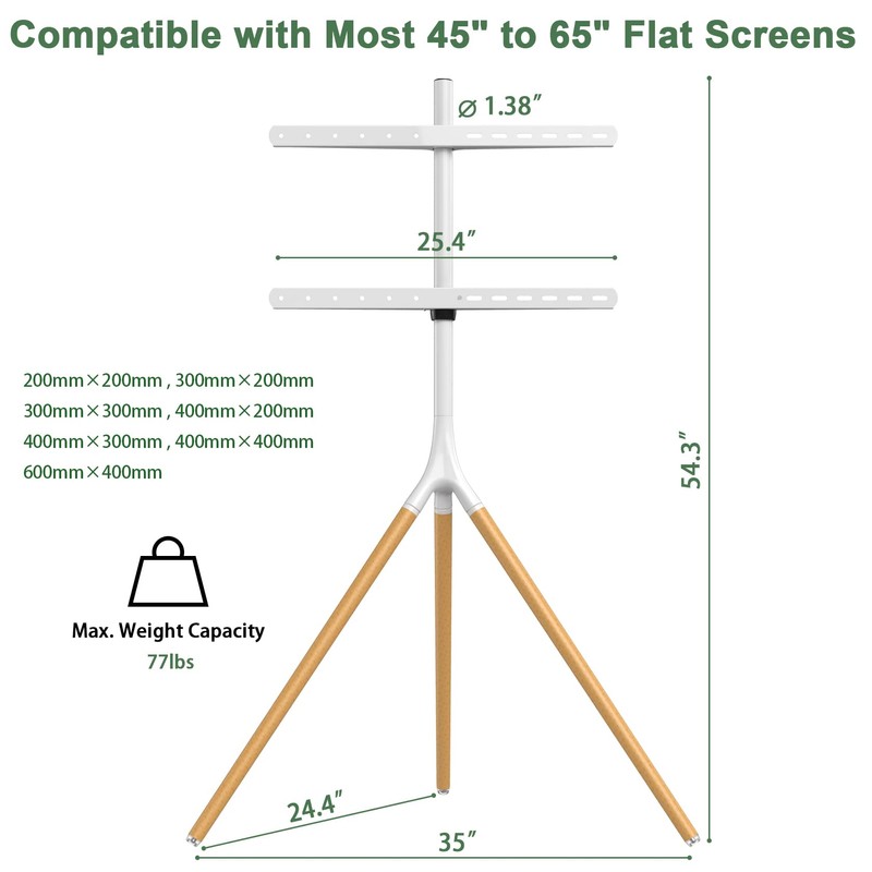 UPGRAVITY Easel TV Stand with Tripod Base for 45" to