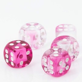 WeLoveBeads W6 Cube Crystal Pink / White - Made in Germany - Pack of 5