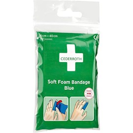 CEDERROTH Blue Soft Foam Bandage Pocket Size Width 6 cm Length 40 cm 6 x 40 cm