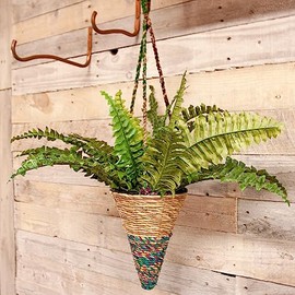 Wildlife World Artisan Hanging Plant Basket - Small Conical - Plants Not Included
