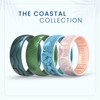 Enso Rings Etched Coastal Silicone Rings - Comfortable and Flexible