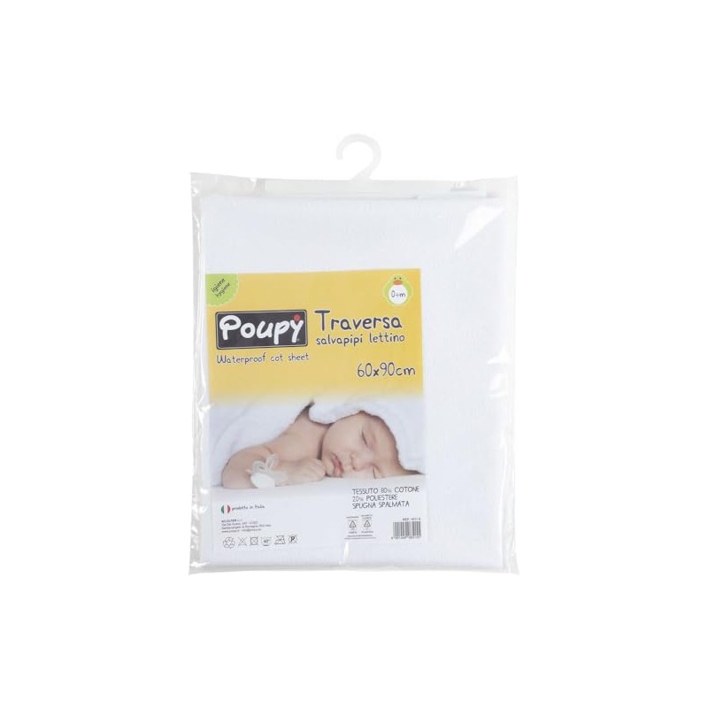 Poupy - Waterproof Bed Pad for Cradle, Cotton Terry Top,