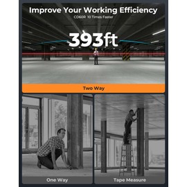 Dual Laser Measuring Tool, CIGMAN 393Ft Bilateral Laser Measurement Tool Color Backlit LCD Display, Rechargeable Laser Measure with 6 Units Ft/in/M, Angle Sensor, Multiple Measure Mode, Magnetic Back