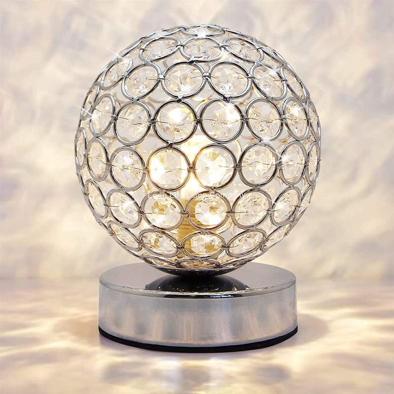 Modern Crystal Ball Table Lamp Chrome Base with G9 5w